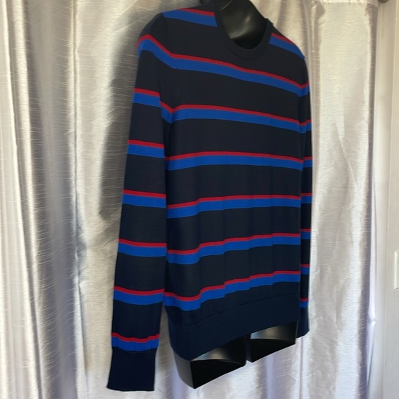 Calvin Klein Men’s Large Crewneck Striped Wool Acrylic Blend Sweater - Picture 3 of 8